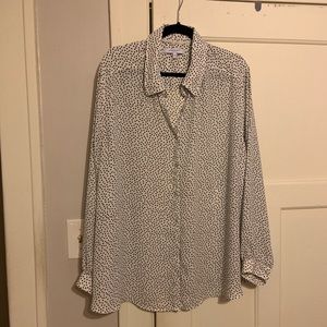 Diamond and Polka Dot Button-down Blouse
